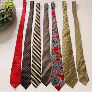 Lot of 7 Vintage Silk Men’s Professional Career ties mixed brands prints